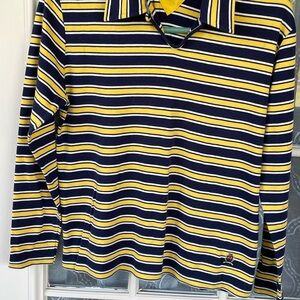 Tommy Hilfiger Navy and Yellow Striped Shirt